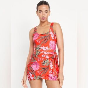 Old Navy Red Floral Women's Swim Dress